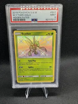Pokemon TCG Scyther Hidden Fates SV1/SV94 Holo Shiny Holo Rare Psa 9 - Image 1