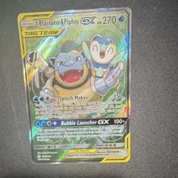 Blastoise & Piplup GX TAG TEAM Full Art Holo Ultra Rare 215/236 English - Image 5