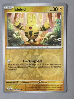 Pokemon TCG * Paradox Rift * 59/182 Elekid REVERSE HOLO Common * FRESH PK - Image 1