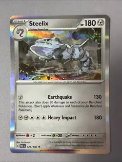 Pokemon TCG * Paradox Rift * 125/182 Steelix Holo Rare * FRESH PK - Image 1