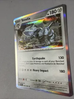 Pokemon TCG * Paradox Rift * 125/182 Steelix Holo Rare * FRESH PK - Image 2