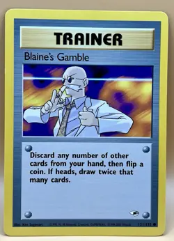 Blaine’s Gamble 121/132 – Gym Heroes Trainer Common - NM - WOTC 2000 Pokemon TCG - Image 1