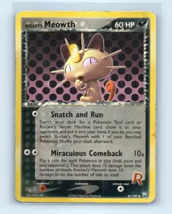 Pokemon tcg Team Rocket Returns Rocket's Meowth Moderately played - Image 1