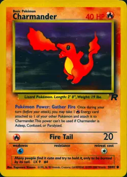 CHARMANDER 50/82 COMMON TEAM ROCKET POKEMON UNLIMITED LP - Image 1