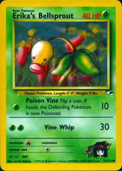 ERIKA'S BELLSPROUT 75/132 COMMON GYM HEROES POKEMON UNLIMITED LP - Image 1