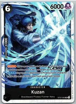 Kuzan ST27-003 Super Rare Starter Deck 27: BLACK Marshall.D.Teach One Piece NM - Image 1