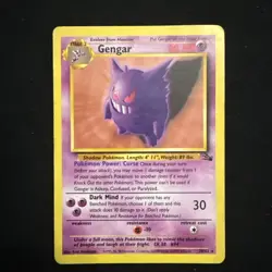 Pokemon Gengar TCG Card 20/62 Fossil Regular Unlimited Rare MP Condition - Image 1