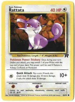 Rattata 66/82 Rocket Set WOTC Pokemon Card - NM - Image 1