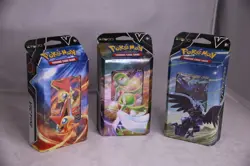 Pokemon Set of 3 New Victini V, Gardevoir V, & Corviknight V Battle Deck Pack - Image 1