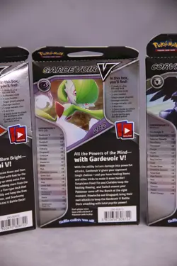 Pokemon Set of 3 New Victini V, Gardevoir V, & Corviknight V Battle Deck Pack - Image 4
