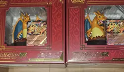 NEW Pokemon 2X Charizard EX Super Premium Collection Box + Charizard 24" Plushie - Image 1