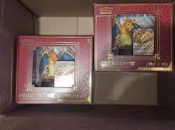 NEW Pokemon 2X Charizard EX Super Premium Collection Box + Charizard 24" Plushie - Image 2