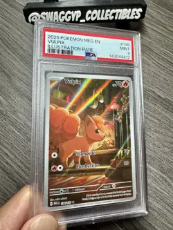 ◓Vulpix 138/132 Mega Evolution - Pokemon Full Art Holo Illustration Rare PSA 9◓ - Image 3