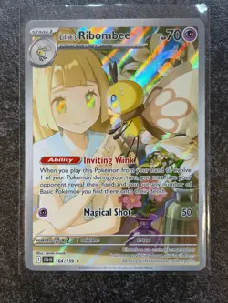 2025 Pokemon Journey Together Lillie's Ribombee Illustration Rare #164/159 - Image 1