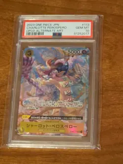 One Piece Charlotte Perospero Alternate Art OP03-113 PSA 10 2023 - Image 1