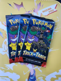 3 Packs Pokemon TCG Trick or Trade Booster Packs 2024 Halloween Card Lot Bundle - Image 1