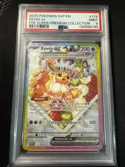 2025 Pokemon SVP EN Pre Super Premium Collection Eevee ex #174 PSA MINT 9 - Image 1