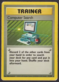 Pokemon Computer Search 71/102 Non-Holo Rare Base Set - Image 1