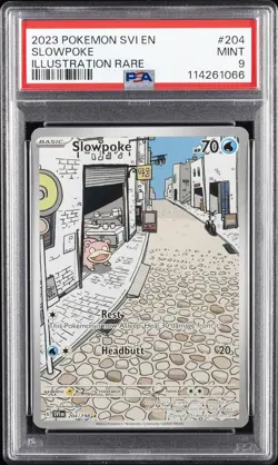 2023 POKEMON SVI EN-SCARLET & VIOLET ILLUSTRATION RARE #204 SLOWPOKE PSA 9 - Image 1