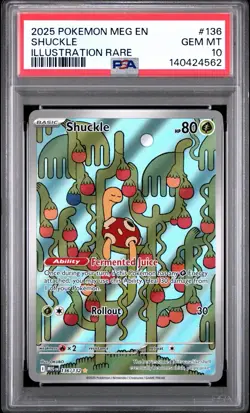 2025 POKEMON MEG EN-MEGA EVOLUTION ILLUSTRATION RARE #136 SHUCKLE PSA 10 - Image 1