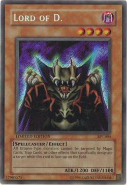 Yu-Gi-Oh! Lord of D. (VLP) Limited Edition Secret Rare BPT-004 - Image 1