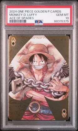 PSA10 ONE PIECE GOLDEN PLAYING CARDS THE STRAW HAT CREW MONKEY D. LUFFY - Image 1