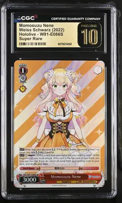 2022 WEISS SCHWARZ HOLOLIVE #W91-E086S MOMOSUZU NENE CGC PRISTINE 10 - Image 1