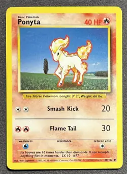Pokemon Card Base Set Ponyta 60/102 - Image 1