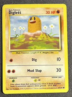 Pokemon Card Base Set Diglett 47/102 - Image 1