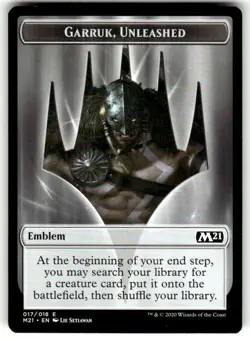 1x - Garruk, Unleashed Emblem - #17 - Magic Core Set 2021 - NM MTG Nea - Image 1