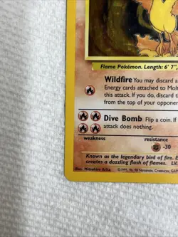 1999 Pokemon Fossil Moltres Holo 12/62 Free Shipping - Image 3