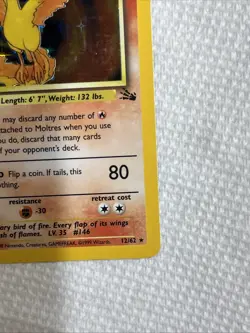 1999 Pokemon Fossil Moltres Holo 12/62 Free Shipping - Image 4