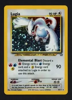 Lugia 9/111 Neo Genesis Unlimited Holofoil Holo Rare Swirl Pokemon TCG - Image 1