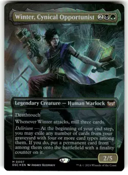 FOIL MTG Winter, Cynical Opportunist (Borderless) Commander: Duskmourn: Foil - Image 1