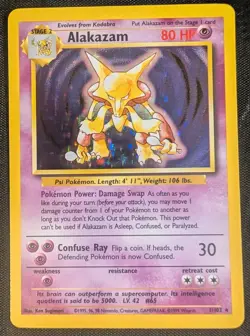 Alakazam - #1/102 Base Set Unlimited Holo Rare - LP - Pokemon TCG WOTC Vintage - Image 3