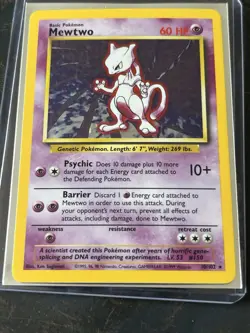 Mewtwo Holo Rare 10/102 1999 Pokemon Base Set English WOTC NM- - Image 1