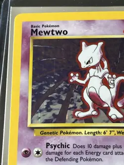 Mewtwo Holo Rare 10/102 1999 Pokemon Base Set English WOTC NM- - Image 3