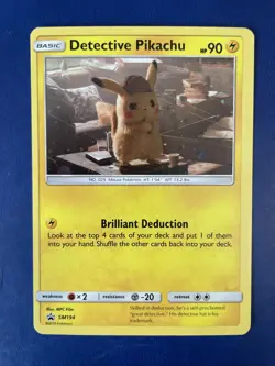 Pokemon TCG-Detective Pikachu SM194 Black Star Promo Holo NM - Image 1