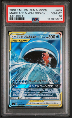 US SELLER PSA 10 Magikarp & Wailord GX 019/095 Tag Bolt 2018 Japanese Pokemon - Image 1