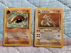 Kabuto 50/62 And Kabutops 9/62 Holo Fossil Set Pokemon TCG - Image 1