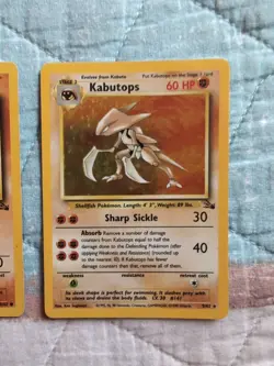 Kabuto 50/62 And Kabutops 9/62 Holo Fossil Set Pokemon TCG - Image 4