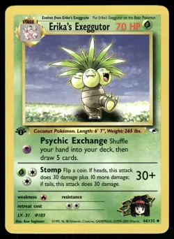 Erika's Exeggutor 44/132 Uncommon Gym Heroes Pokemon 1st Edition Lightly Played - Image 1