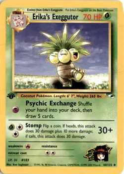 1st Edition Pokemon Gym Heroes #044/132 Erika's Exeggutor - Image 1