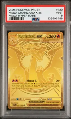 2025 POKEMON PFL EN-PHANTASMAL FLAMES MEGA HYPER RARE MEGA CHARIZARD X EX PSA 9 - Image 1