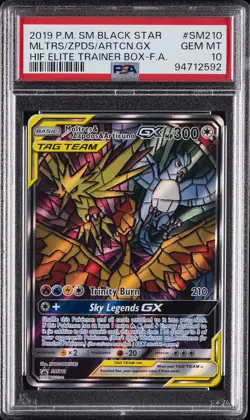 2019 POKEMON SM BLACK STAR PROMO FULL ART/MOLTRES & ZAPDOS & ARTICUNO GX PSA 10 - Image 1