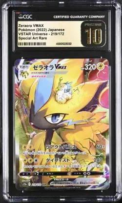 CGC 10 PRISTINE Japanese Pokemon 2022 Zeraora VMAX 219/172 VSTAR Universe S12a - Image 1