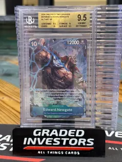 BGS 9.5 EDWARD NEWGATE OP08-043 SR ALT ART ONE PIECE CARD 2024 w/ 2-10's! - Image 1