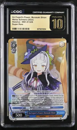 2022 WEISS SCHWARZ HOLOLIVE #W91-E132S MURASAKI SHION CGC PRISTINE 10 - Image 1