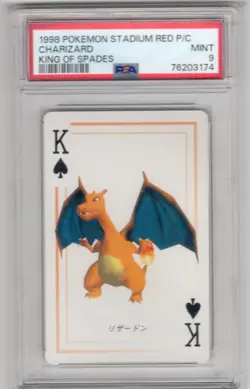 Pokemon Stadium Red Playing Cards Charizard King of Spades PSA 9 Mint - Image 1