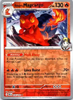Pokemon Ethan's Magcargo SV10: Destined Rivals DRI REVERSE HOLO 036/182 NM TCG - Image 1